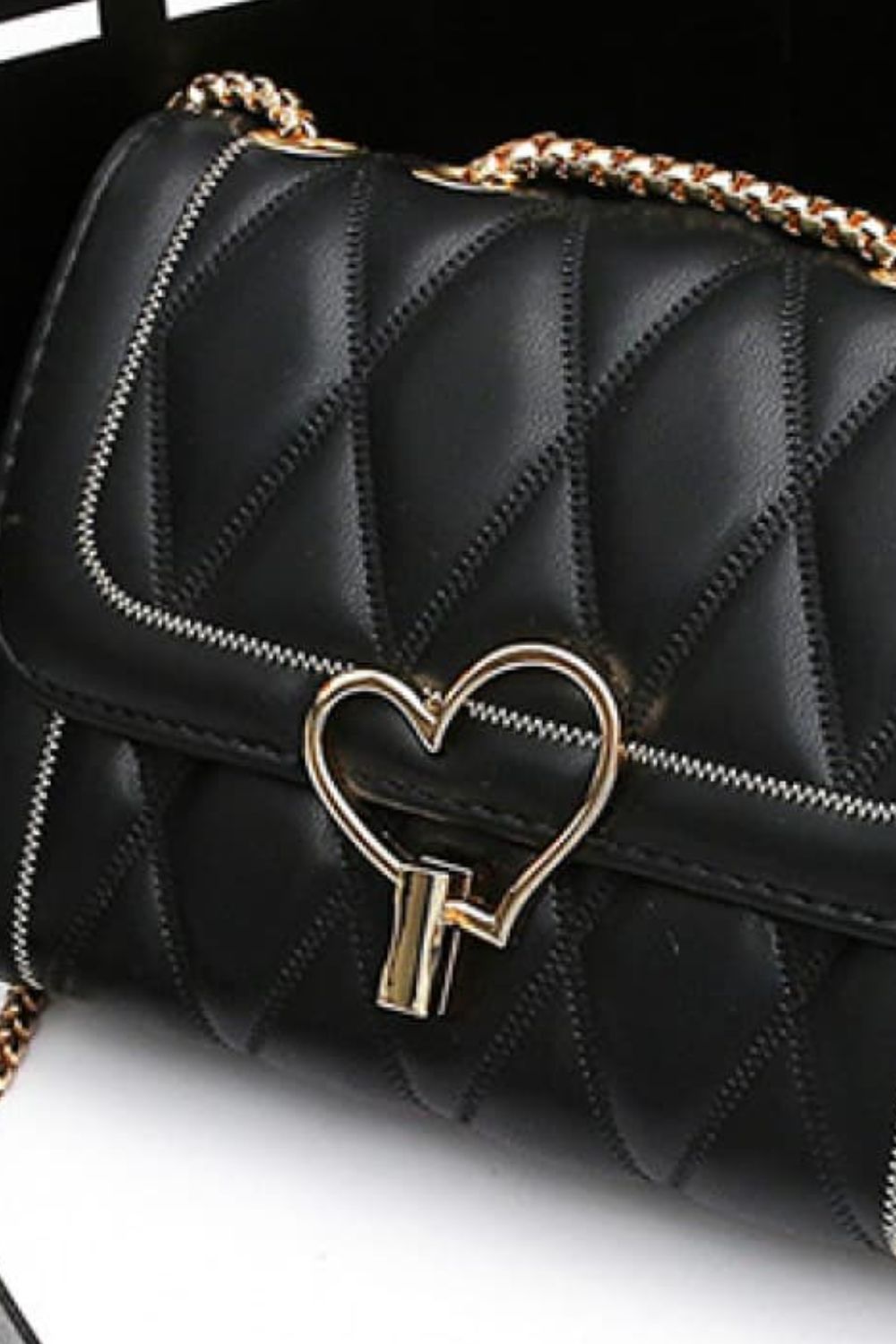 Heart Buckle PU Leather Crossbody Bag | Sugarz Chique Boutique