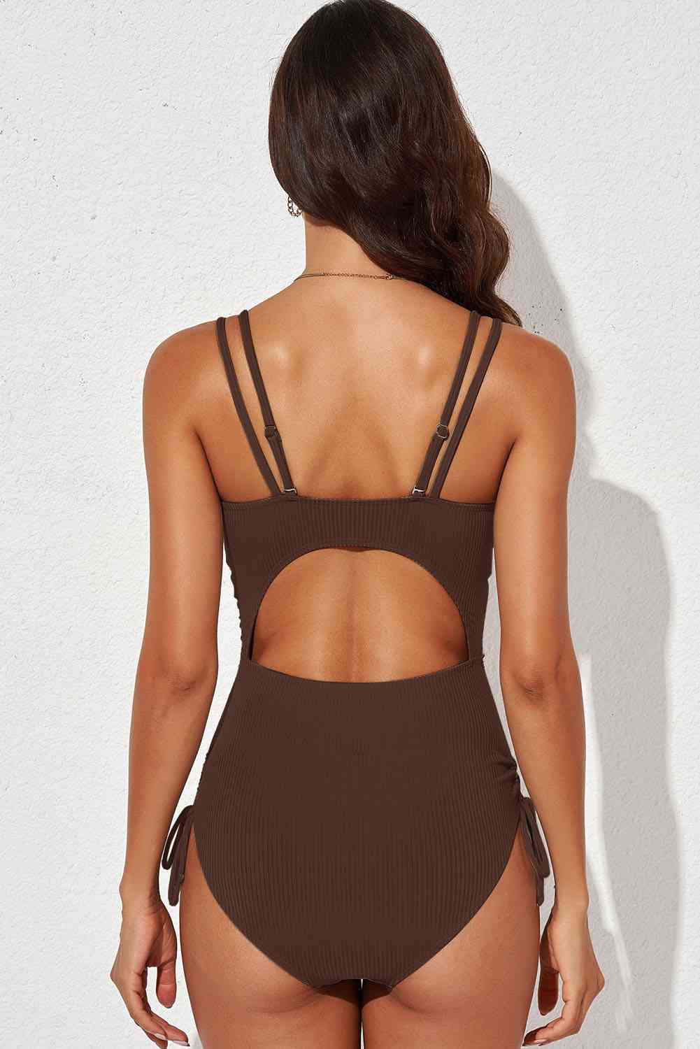 Tied Cutout Plunge One-Piece Swimsuit | Sugarz Chique Boutique