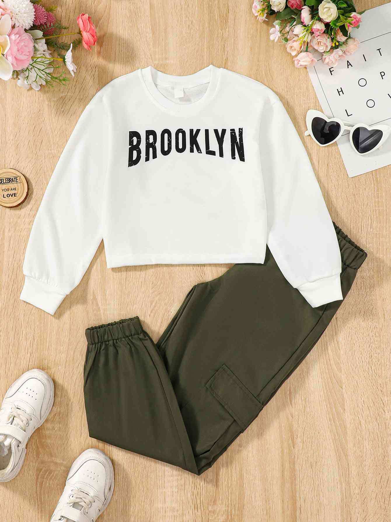 BROOKLYN Graphic Sweatshirt and Joggers Set | Sugarz Chique Boutique