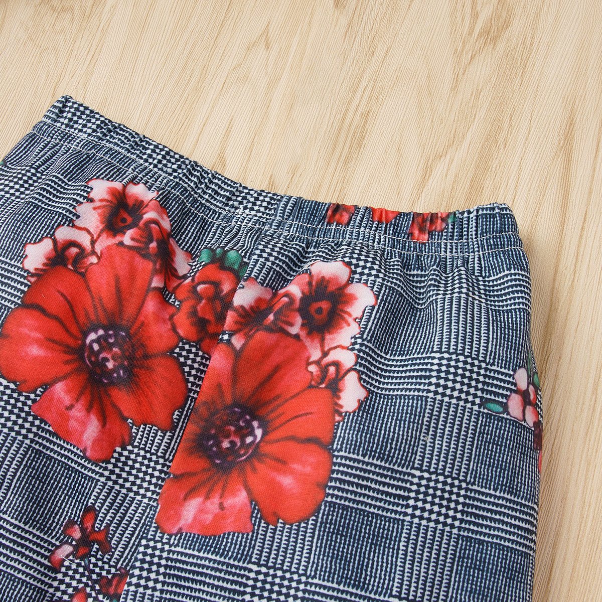 Graphic Tie Hem Top and Floral Flare Pants Set | Sugarz Chique Boutique