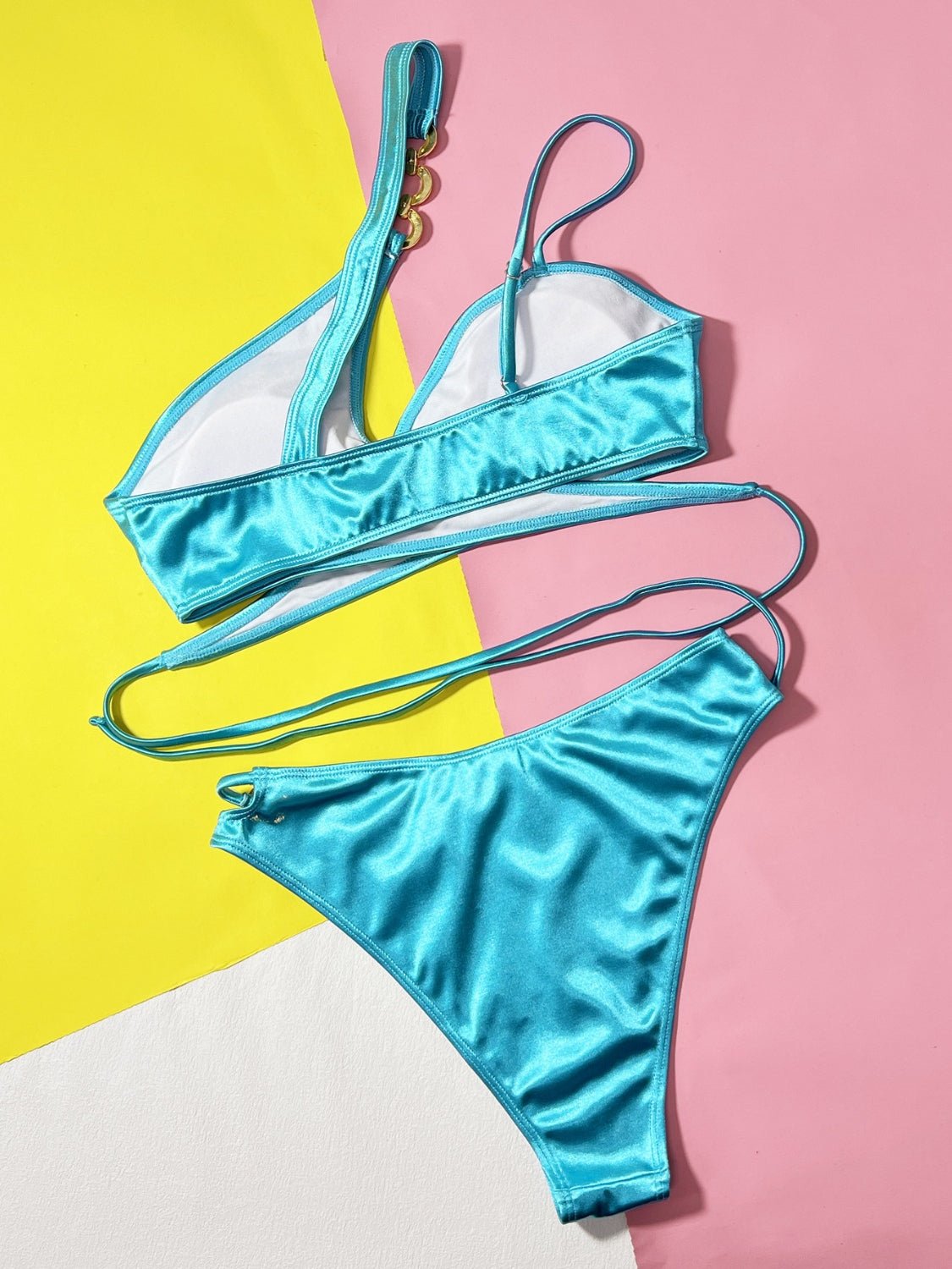 Chain Detail Crisscross Bikini Set | Sugarz Chique Boutique