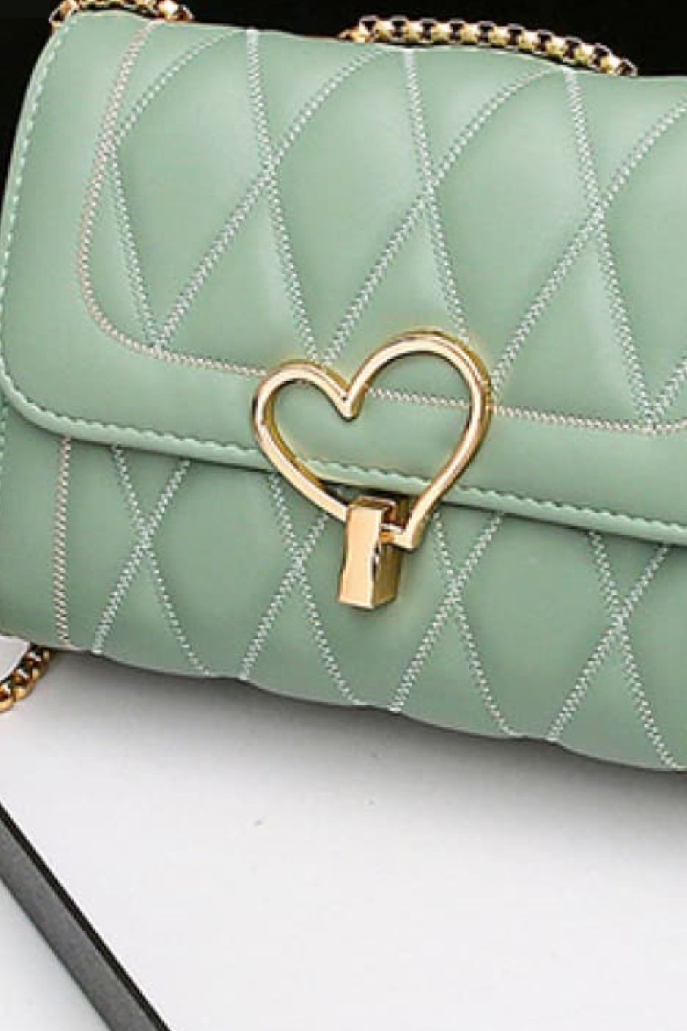 Heart Buckle PU Leather Crossbody Bag | Sugarz Chique Boutique