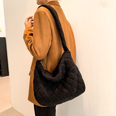 Corduroy Medium Shoulder Bag | Sugarz Chique Boutique