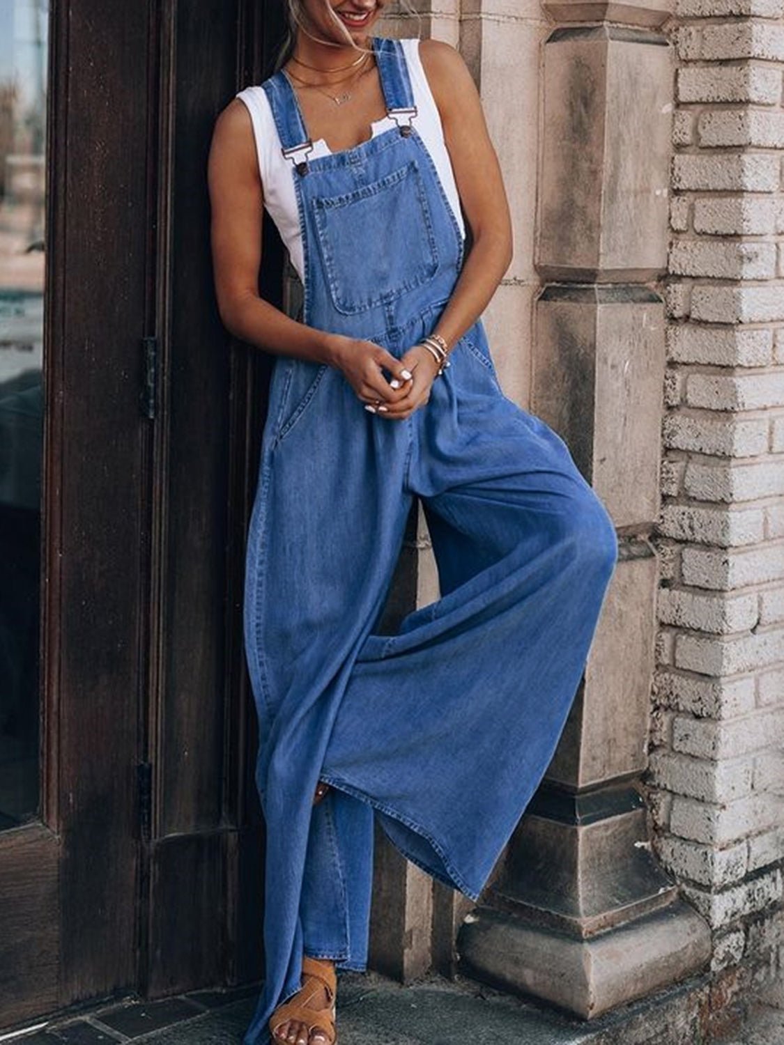 Wide Leg Denim Overalls | Sugarz Chique Boutique