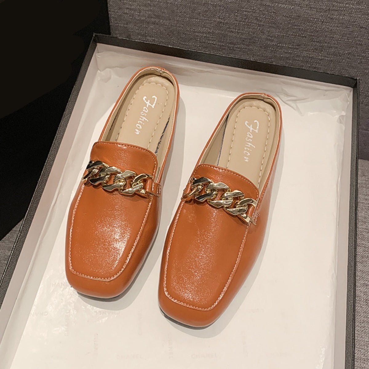 PU Leather Square Toe Flat Loafers | Sugarz Chique Boutique