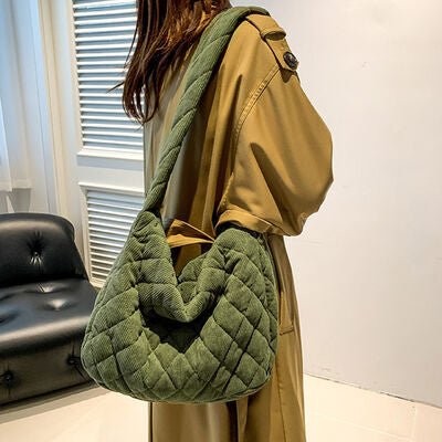 Corduroy Medium Shoulder Bag | Sugarz Chique Boutique