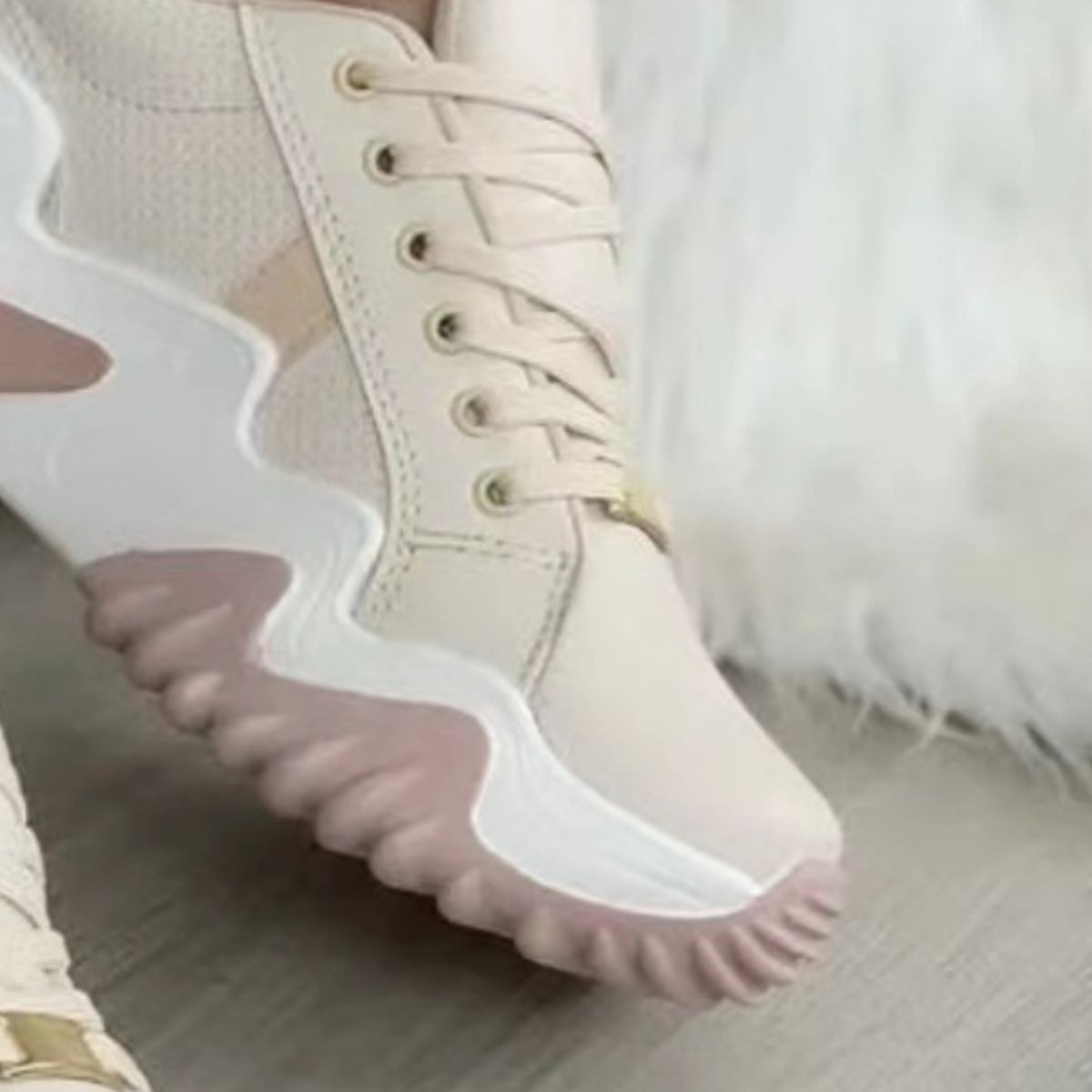 Lace-Up PU Leather Platform Sneakers | Sugarz Chique Boutique