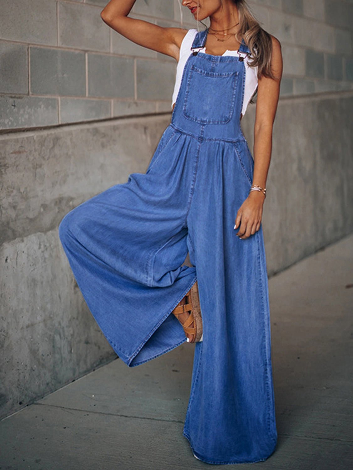 Wide Leg Denim Overalls | Sugarz Chique Boutique