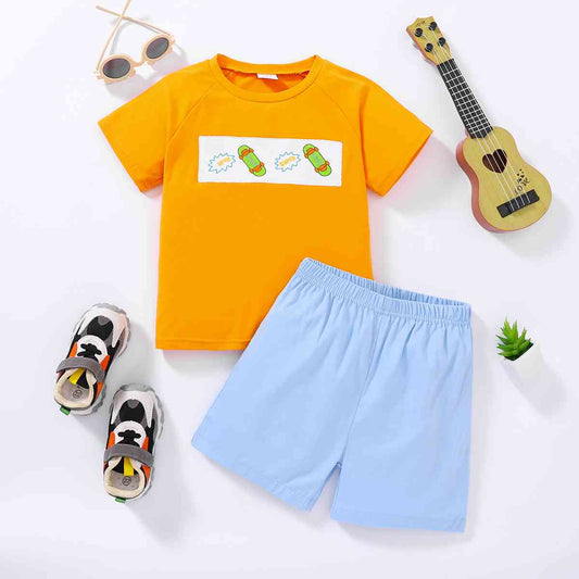 Kids Graphic Raglan Sleeve Tee and Shorts Set | Sugarz Chique Boutique