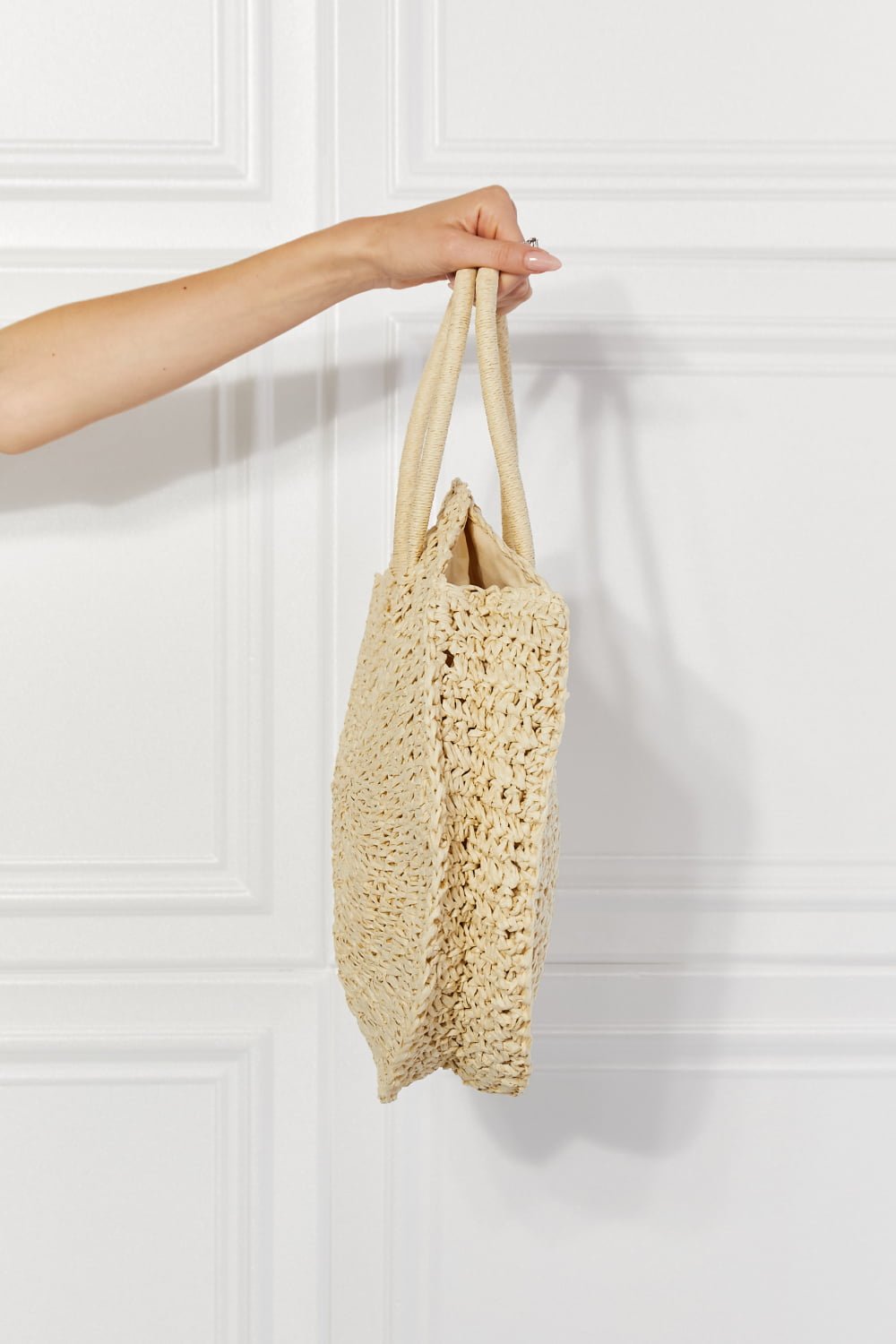 Justin Taylor Beach Date Straw Rattan Handbag in Ivory | Sugarz Chique Boutique