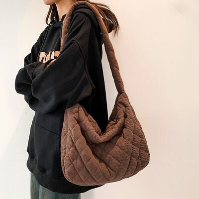 Corduroy Medium Shoulder Bag | Sugarz Chique Boutique