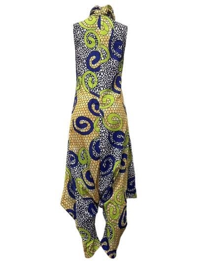 Printed Turtleneck Sleeveless Jumpsuit with Pockets | Sugarz Chique Boutique