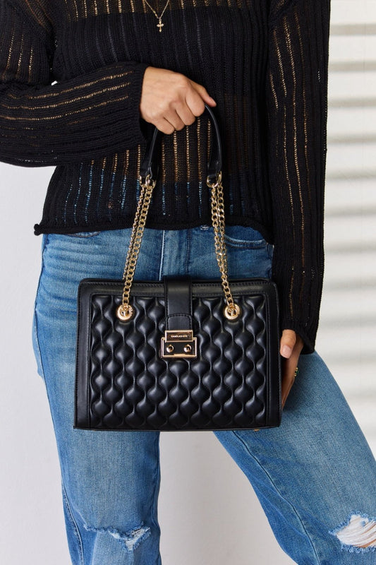 David Jones Quilted PU Leather Handbag | Sugarz Chique Boutique