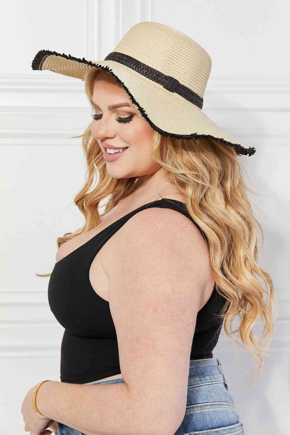 Justin Taylor Bring Me Back Sun Straw Hat in Ivory | Sugarz Chique Boutique