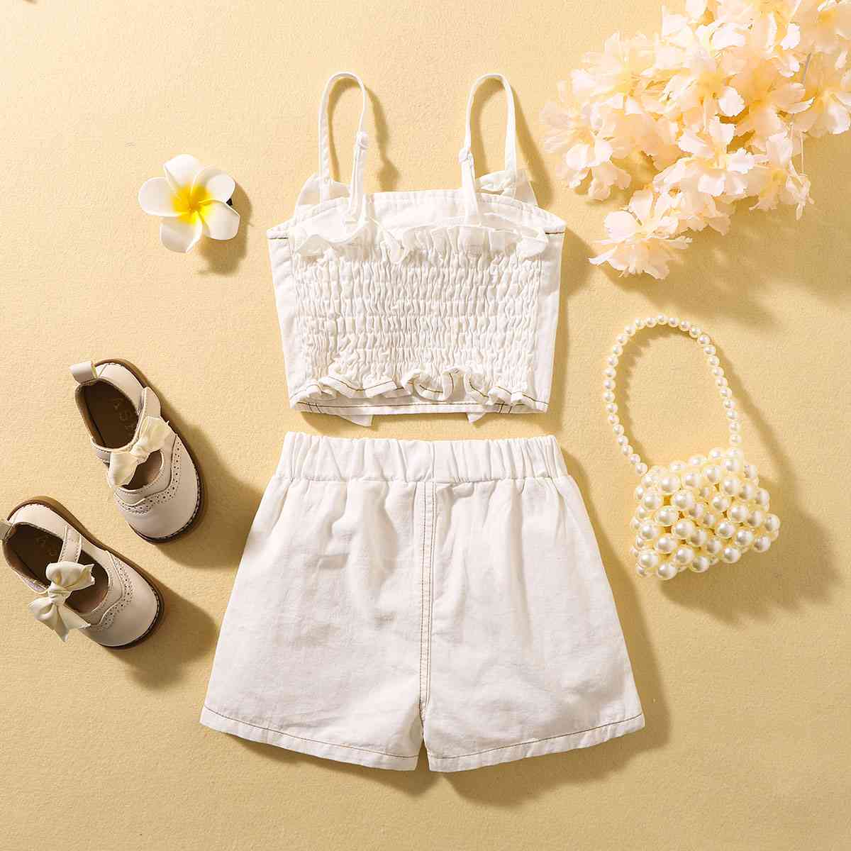 Contrast Stitching Bow Detail Cami and Shorts Set | Sugarz Chique Boutique