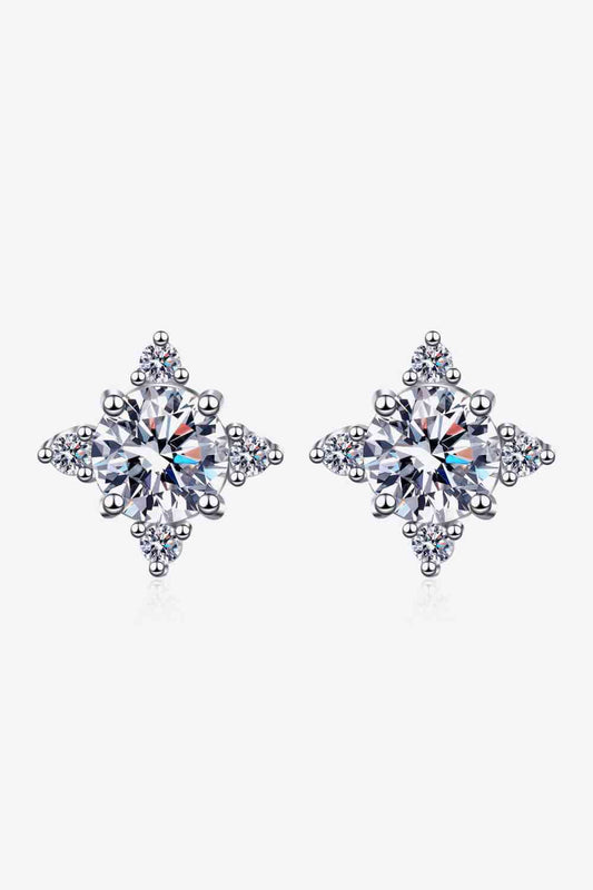 Four Leaf Clover 2 Carat Moissanite Stud Earrings | Sugarz Chique Boutique