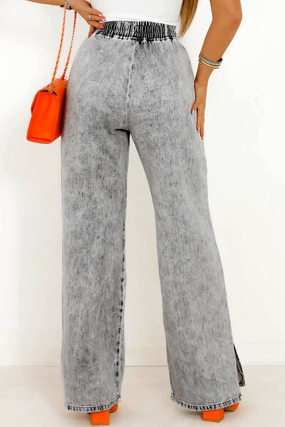Slit Drawstring Jeans with Pockets | Sugarz Chique Boutique