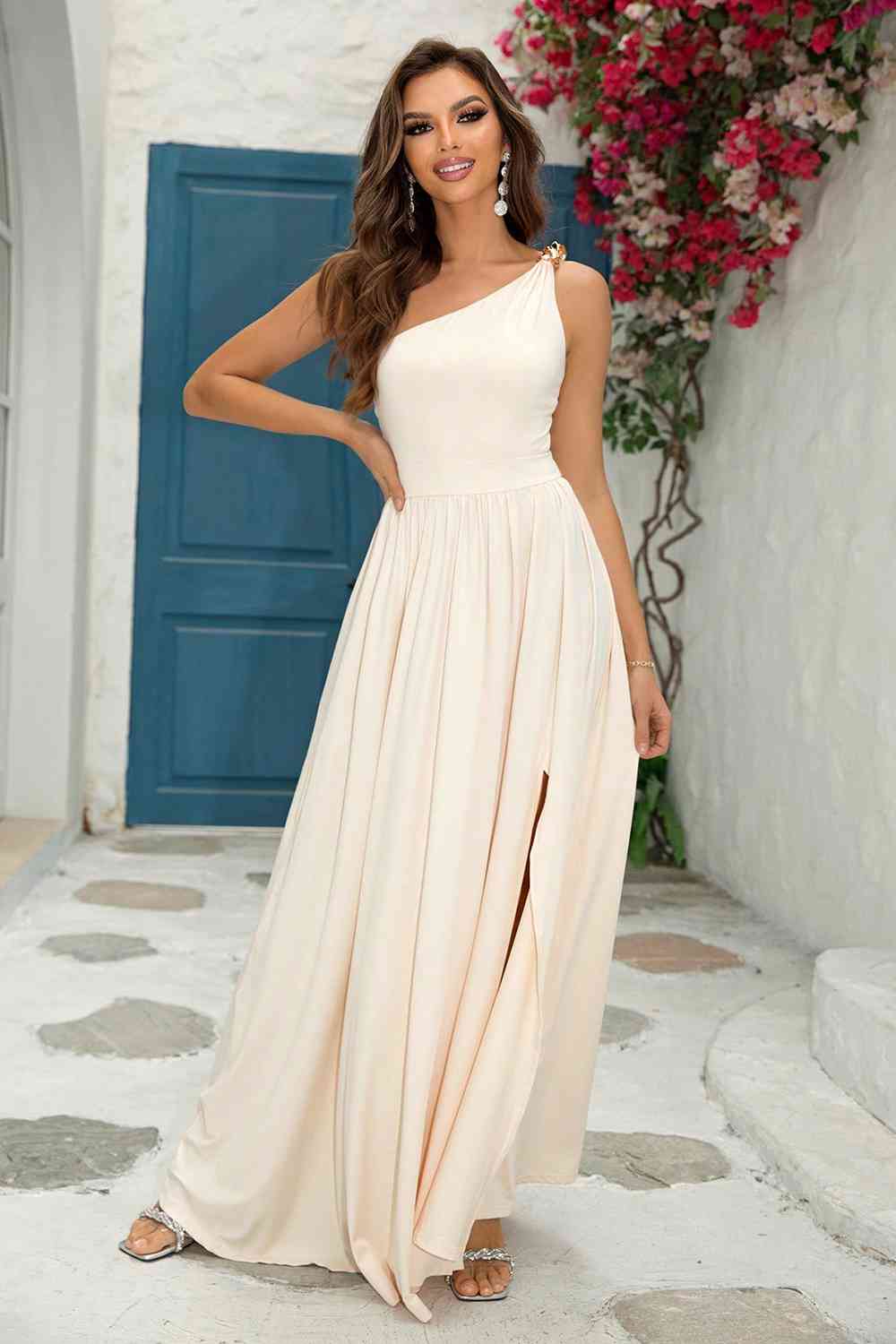 One-Shoulder Split Maxi Dress | Sugarz Chique Boutique