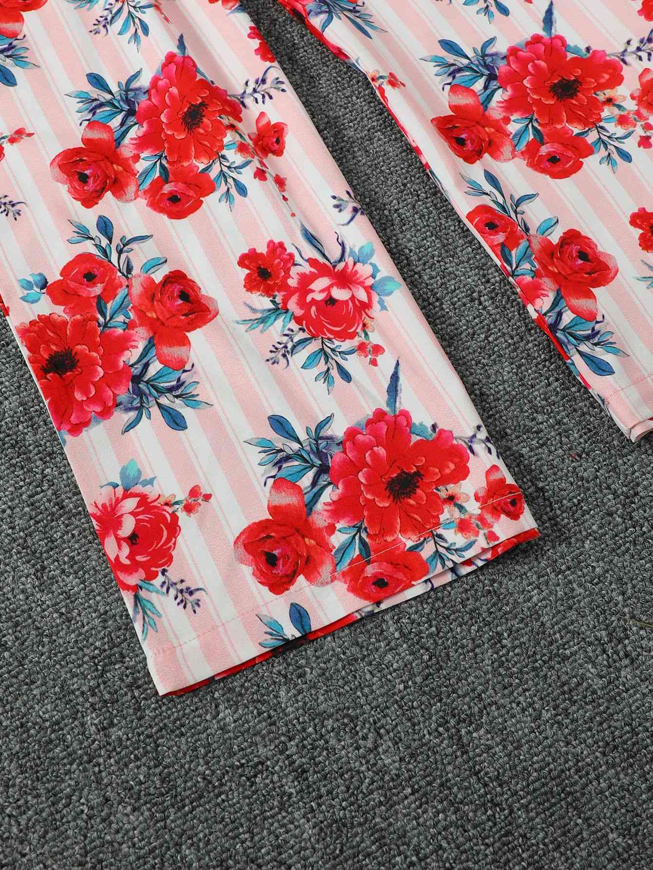Floral Asymmetrical Neck Tie Belt Jumpsuit | Sugarz Chique Boutique