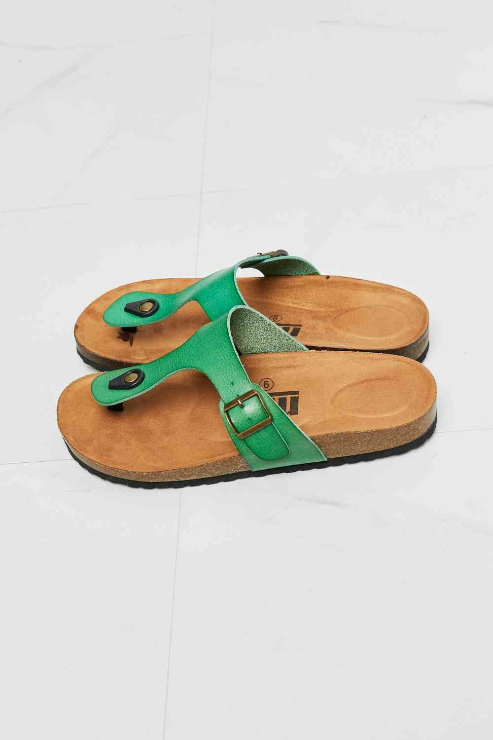 MMShoes Drift Away T-Strap Flip-Flop in Green | Sugarz Chique Boutique