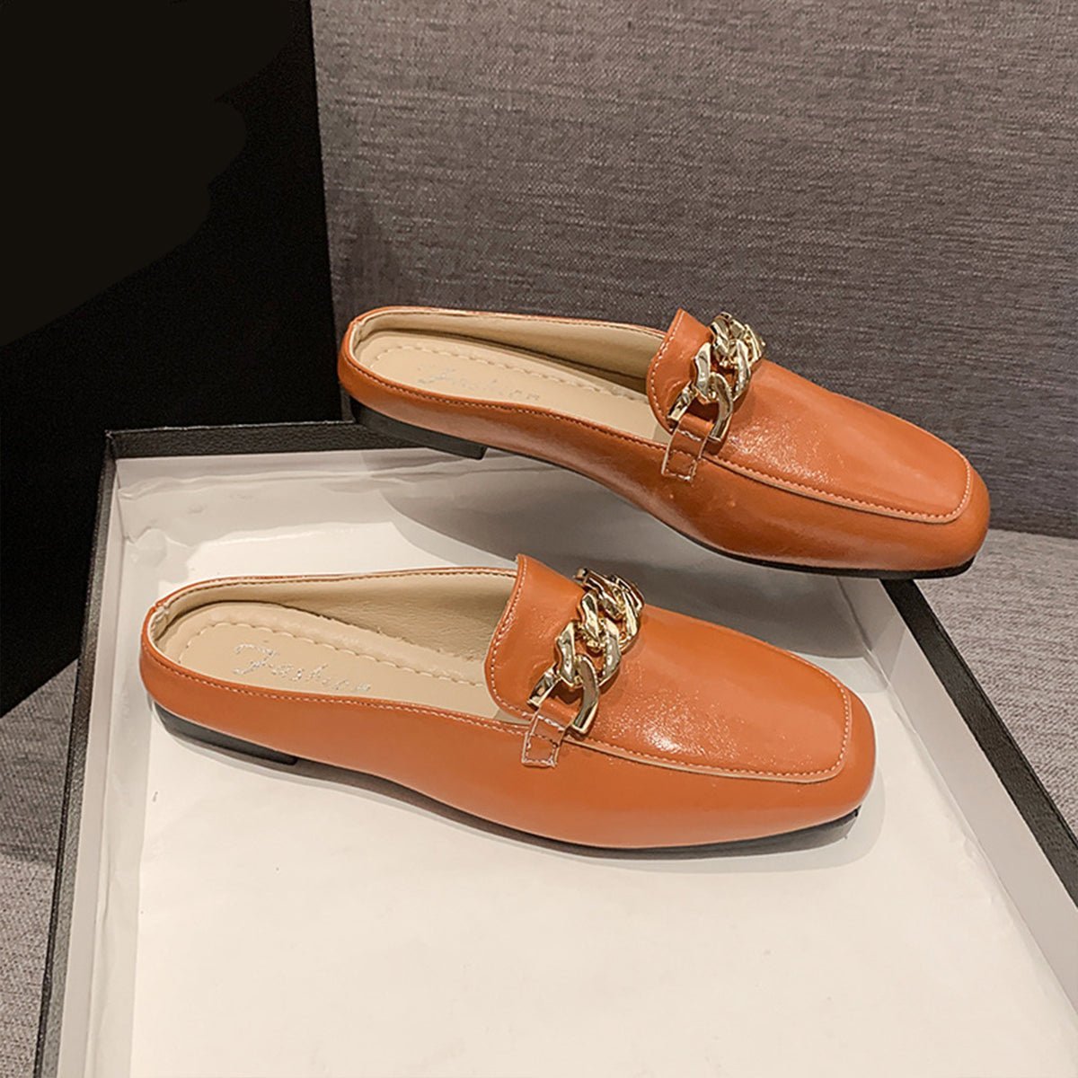 PU Leather Square Toe Flat Loafers | Sugarz Chique Boutique