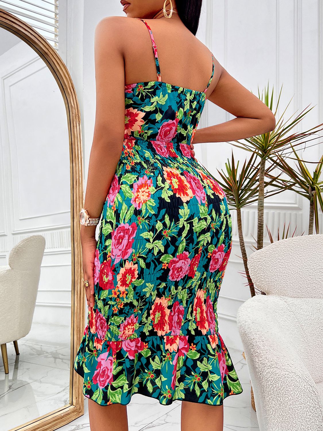 Floral Sweetheart Neck Cutout Dress | Sugarz Chique Boutique