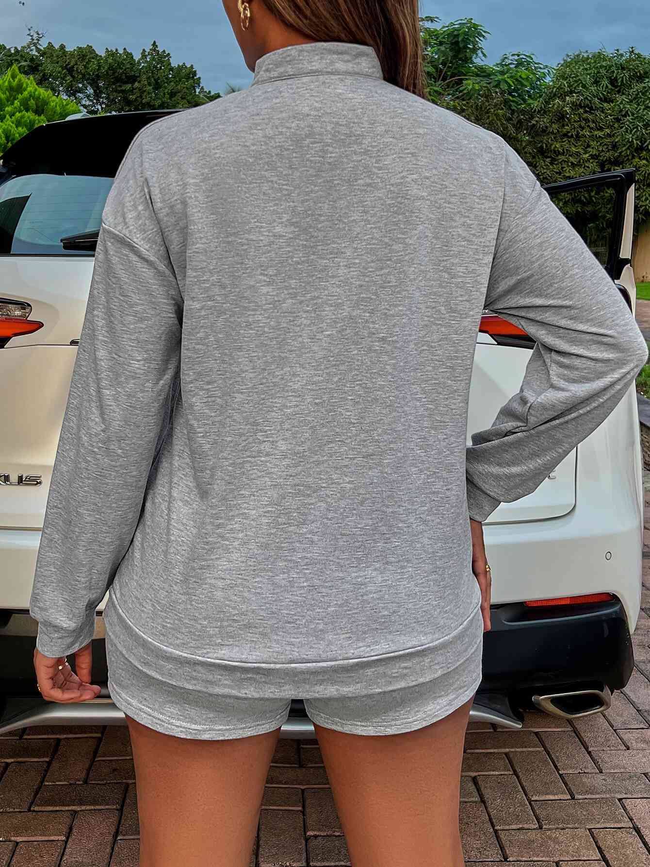 BE KIND Graphic Quarter-Zip Sweatshirt and Shorts Set | Sugarz Chique Boutique