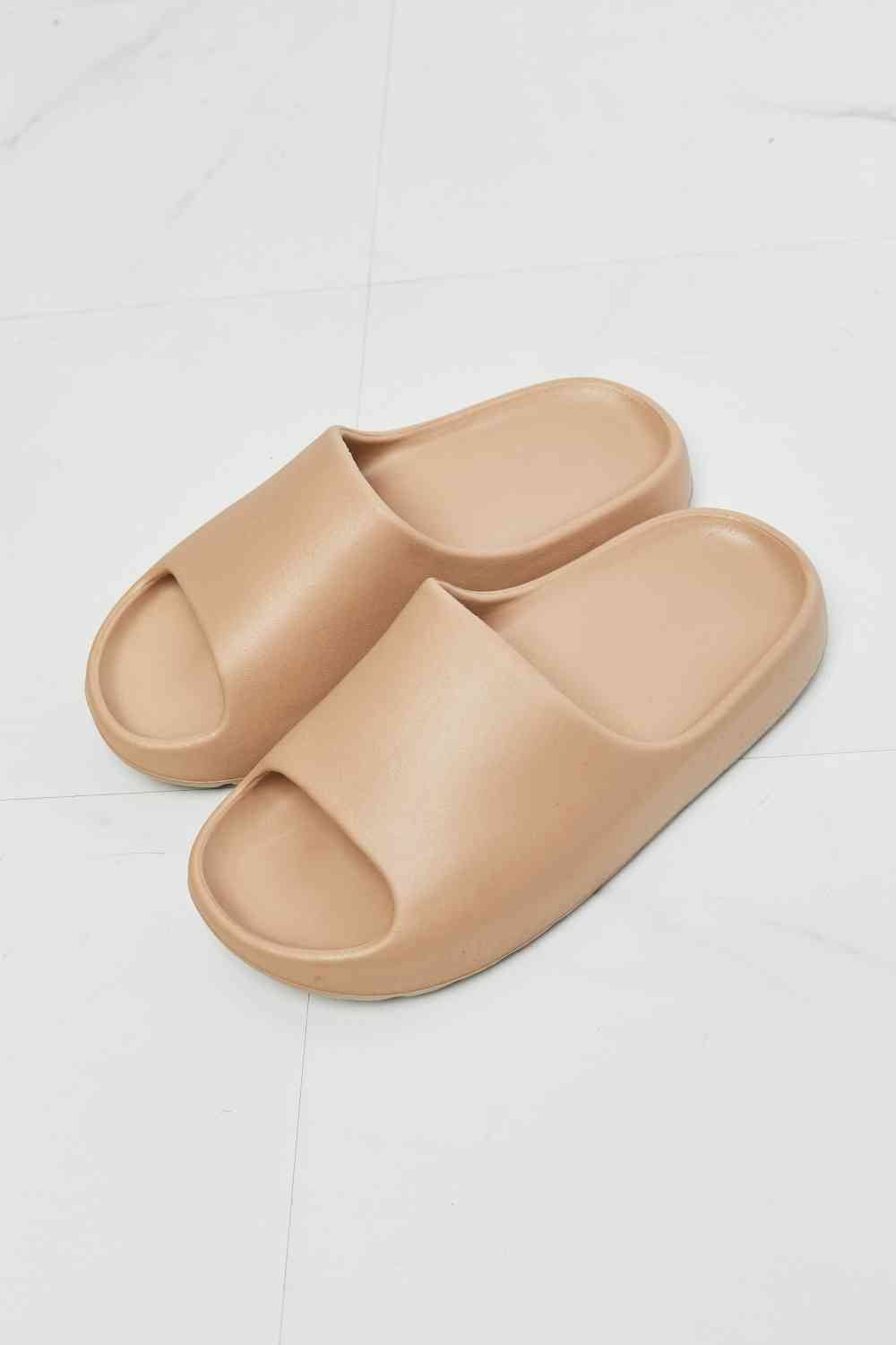 NOOK JOI In My Comfort Zone Slides in Beige | Sugarz Chique Boutique