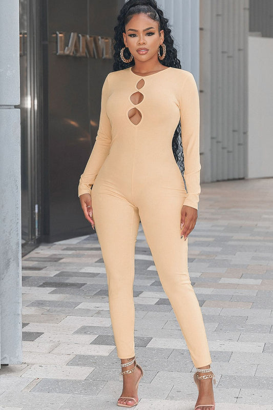 Cutout Round Neck Jumpsuit | Sugarz Chique Boutique