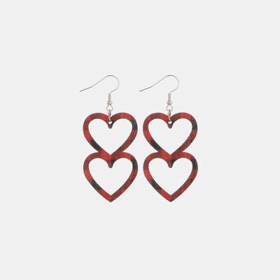 Cutout Heart Shape Wood Earrings | Sugarz Chique Boutique