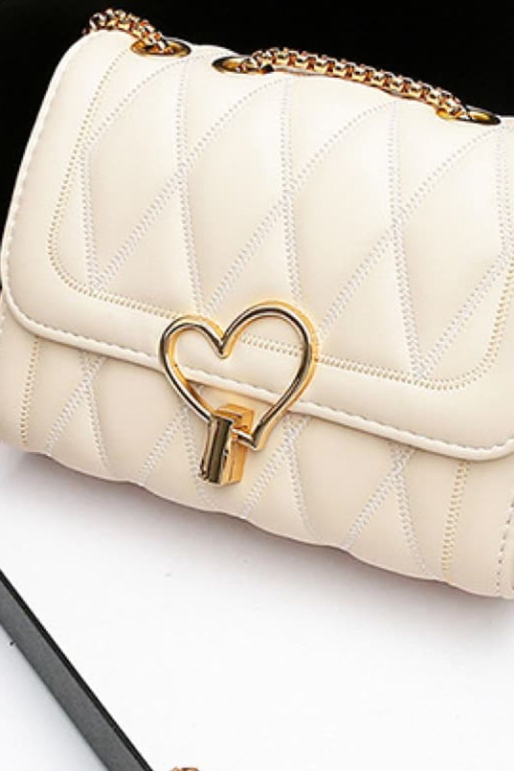 Heart Buckle PU Leather Crossbody Bag | Sugarz Chique Boutique