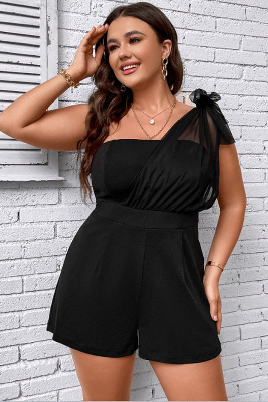 Plus Size One-Shoulder Romper | Sugarz Chique Boutique