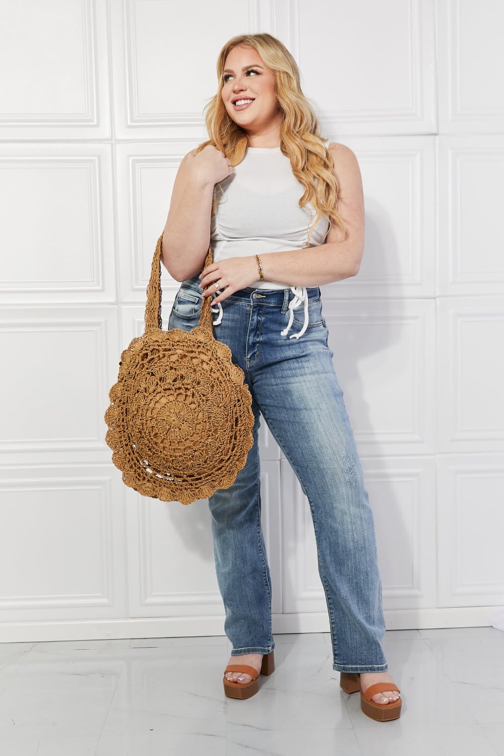 Justin Taylor Brunch Time Straw Rattan Handbag | Sugarz Chique Boutique