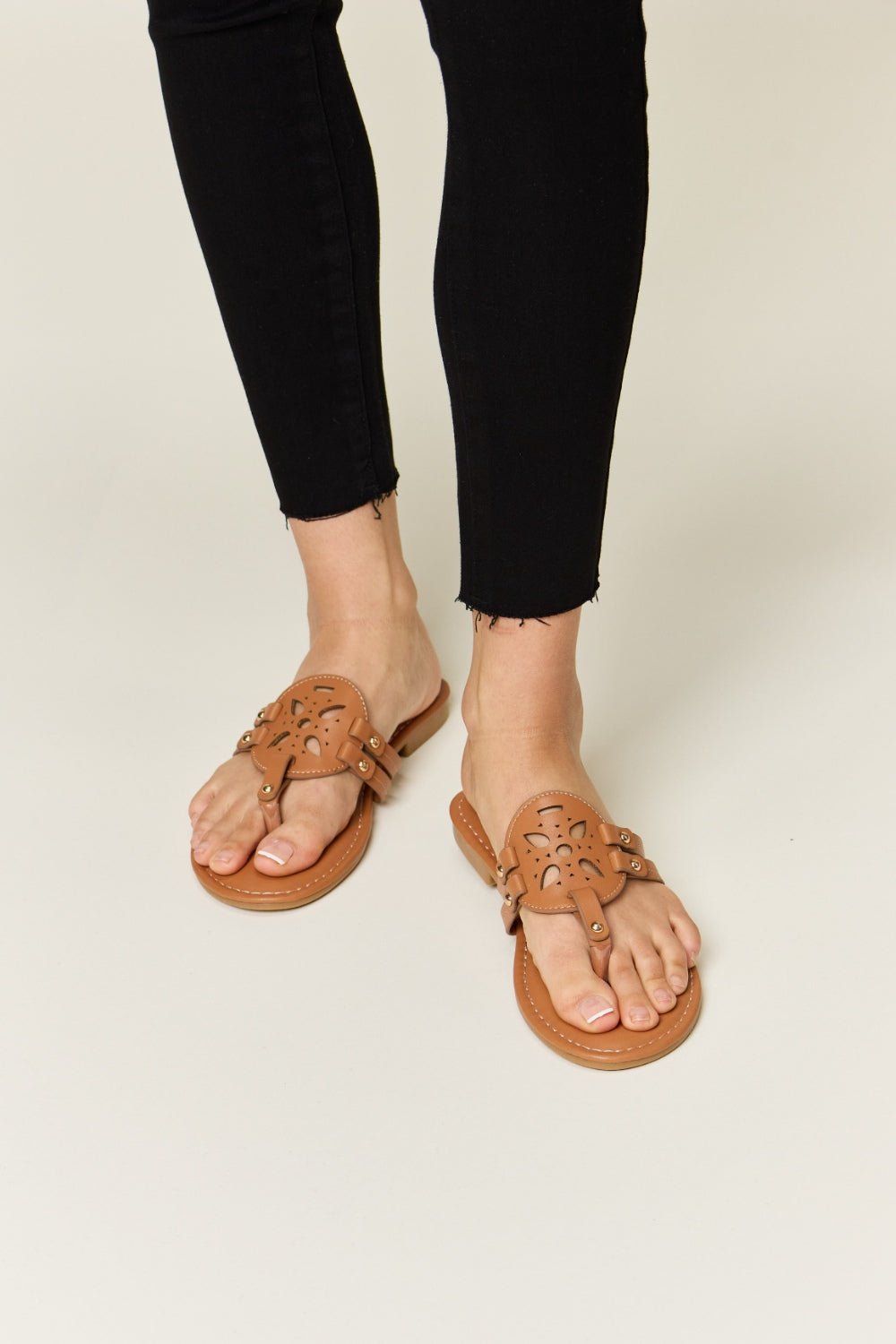 Forever Link Cutout PU Leather Open Toe Sandals | Sugarz Chique Boutique