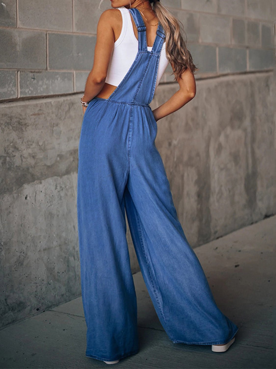 Wide Leg Denim Overalls | Sugarz Chique Boutique