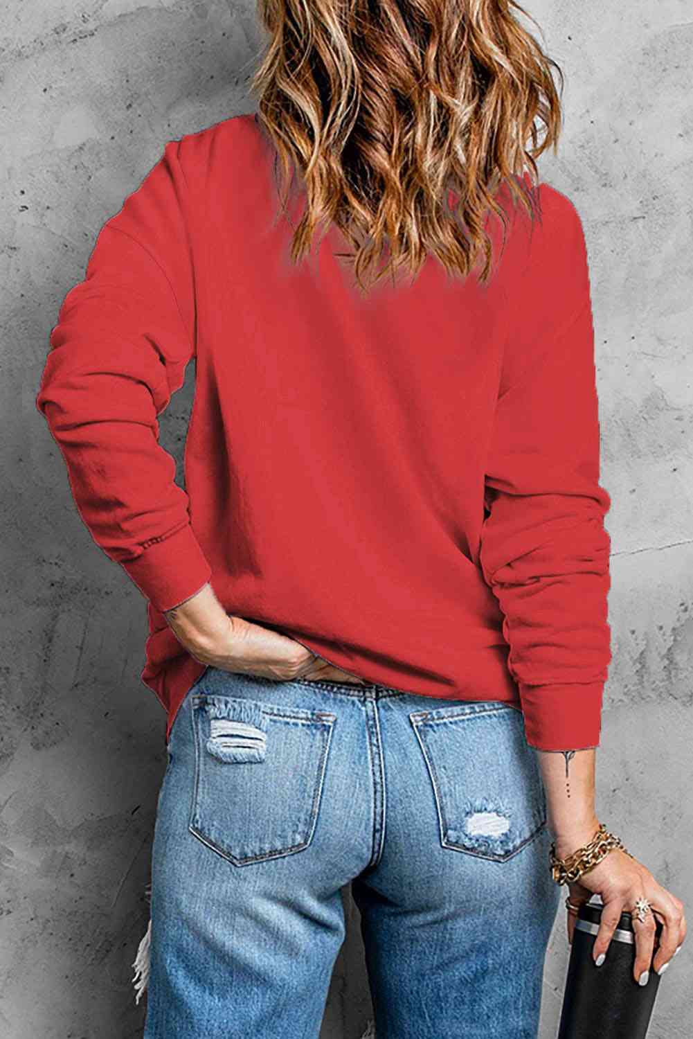 MERRY MAMA Graphic Round Neck Sweatshirt | Sugarz Chique Boutique