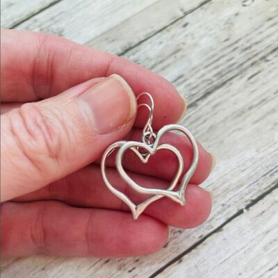 Alloy Silver-Plated Heart Dangle Earrings | Sugarz Chique Boutique