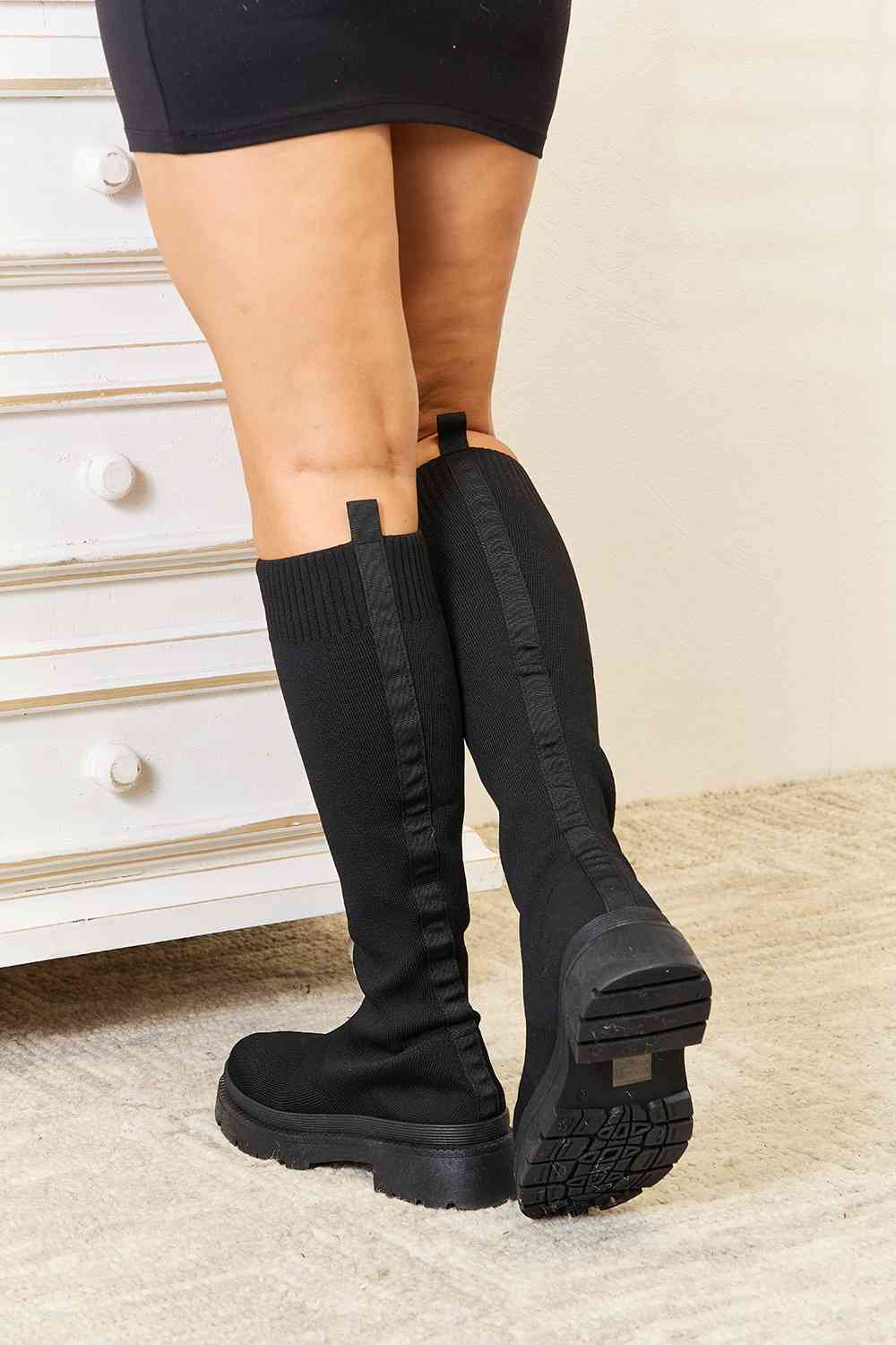 WILD DIVA Footwear Knee High Platform Sock Boots | Sugarz Chique Boutique