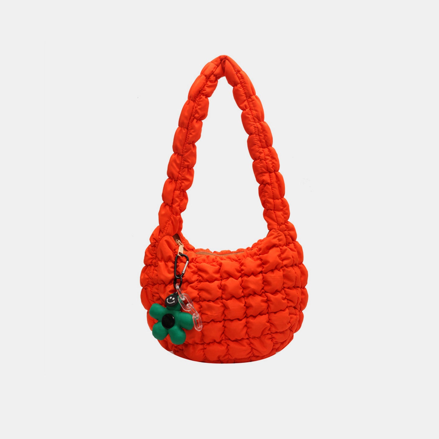 Quilted Shoulder Bag with Flower Pendant | Sugarz Chique Boutique