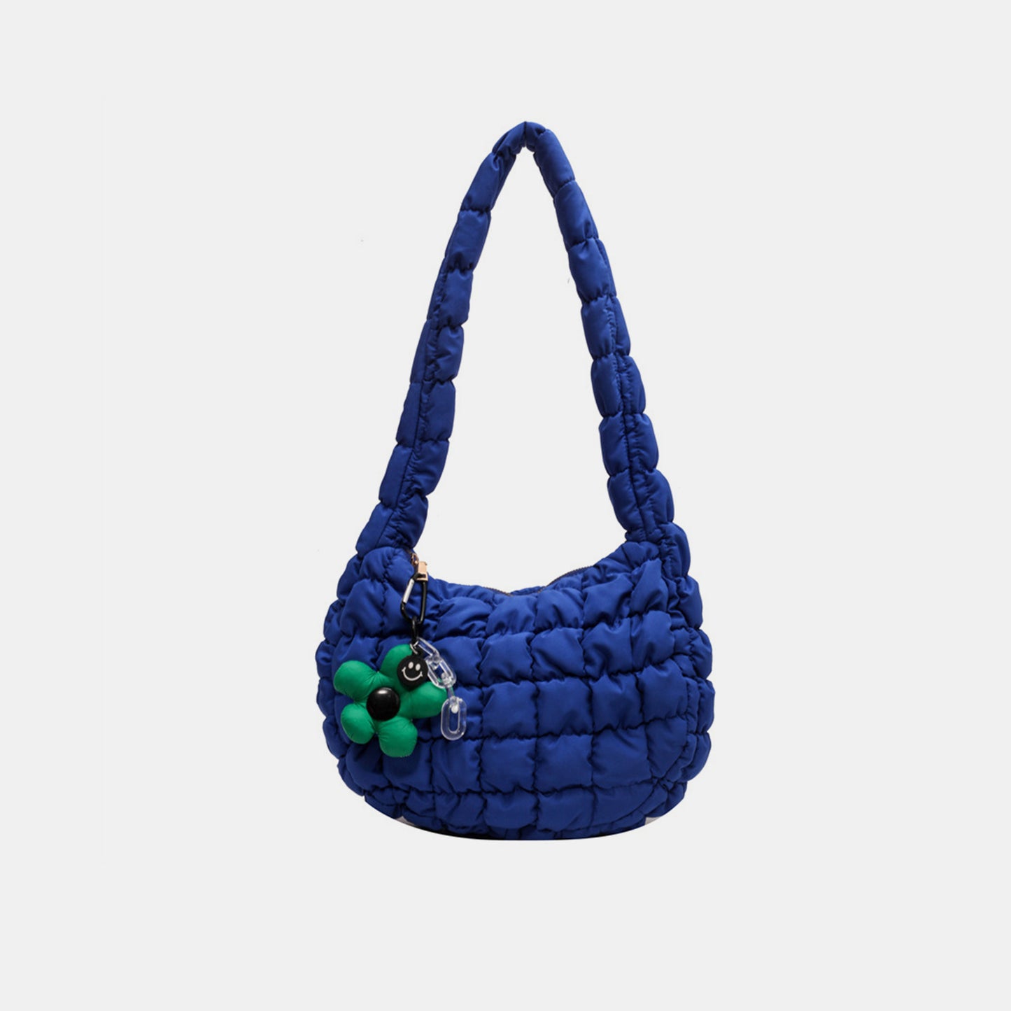 Quilted Shoulder Bag with Flower Pendant | Sugarz Chique Boutique