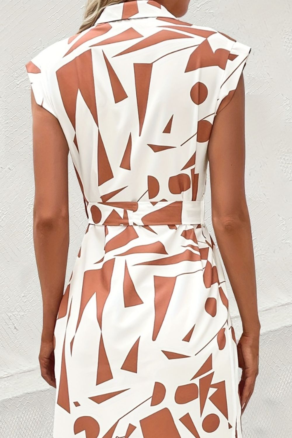 Printed Cap Sleeve Tie Waist Dress | Sugarz Chique Boutique