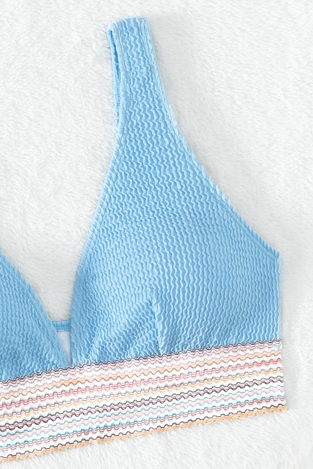 Contrast Textured High Cut Swim Set | Sugarz Chique Boutique