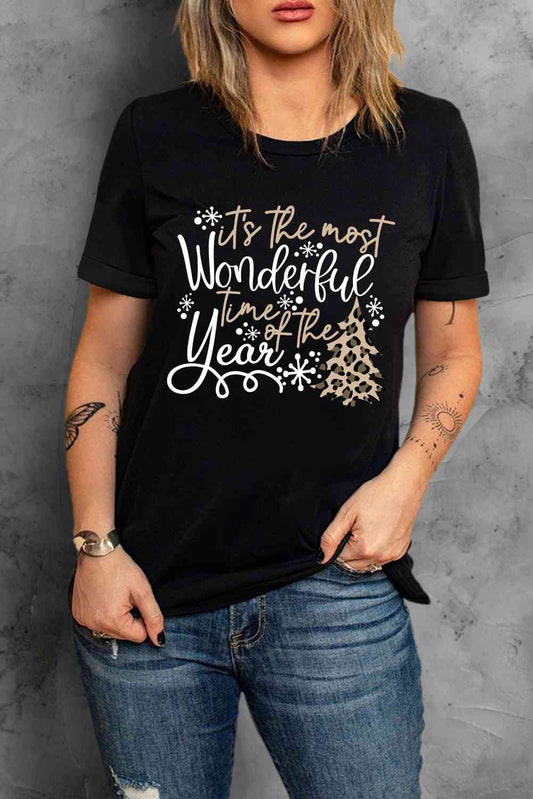 Slogan Graphic Round Neck T-Shirt | Sugarz Chique Boutique