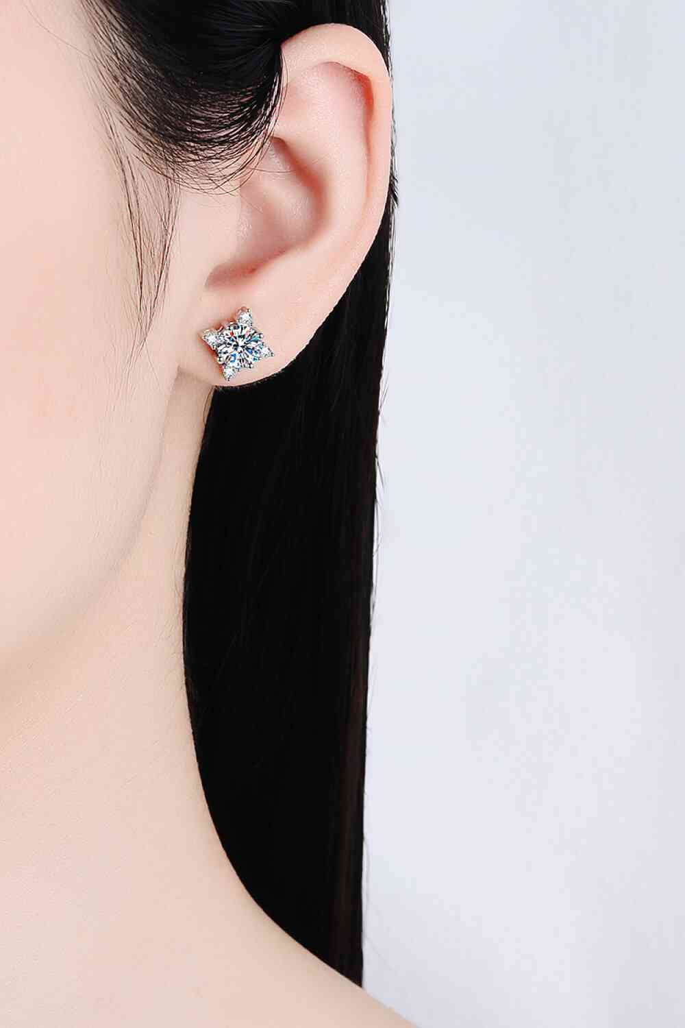 Four Leaf Clover 2 Carat Moissanite Stud Earrings | Sugarz Chique Boutique