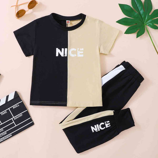 NICE Contrast Tee and Pants Set | Sugarz Chique Boutique
