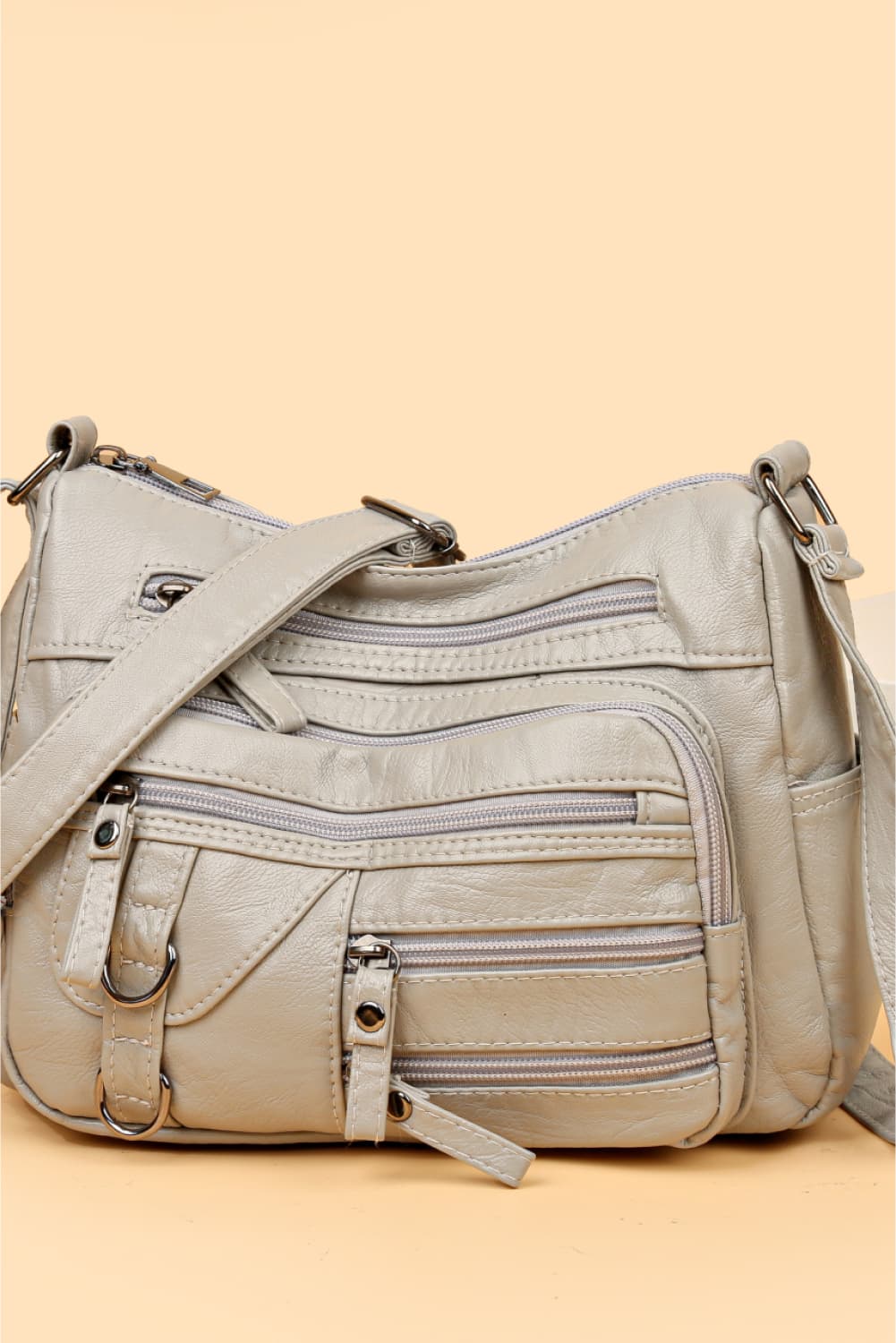 Multi-Pocket PU Leather Crossbody Bag | Sugarz Chique Boutique