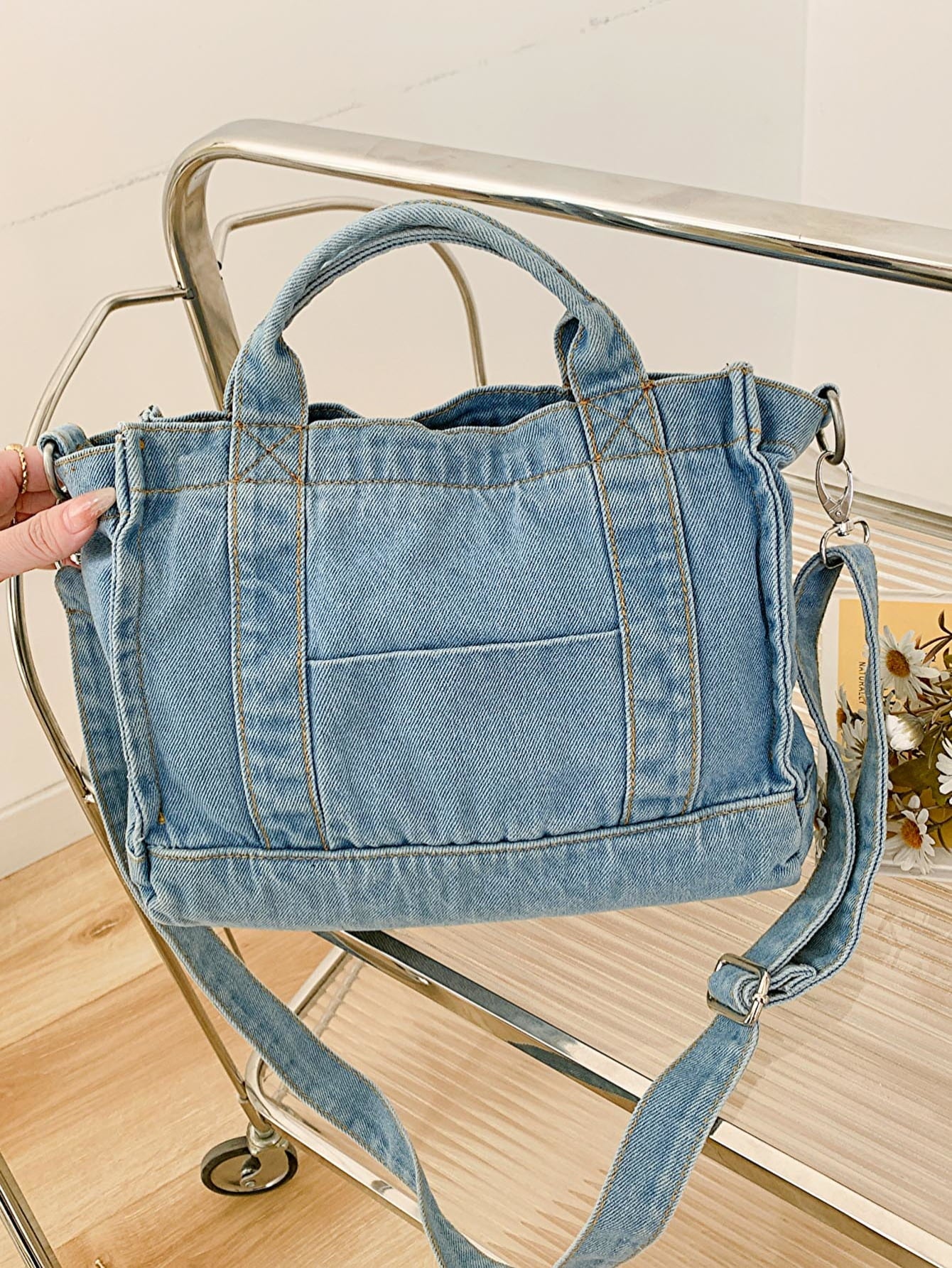 Adored Denim Shoulder Bag | Sugarz Chique Boutique