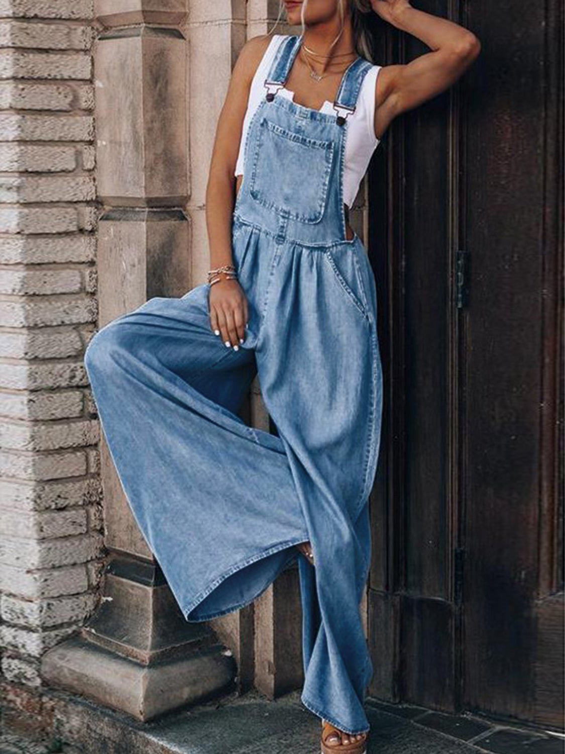 Wide Leg Denim Overalls | Sugarz Chique Boutique