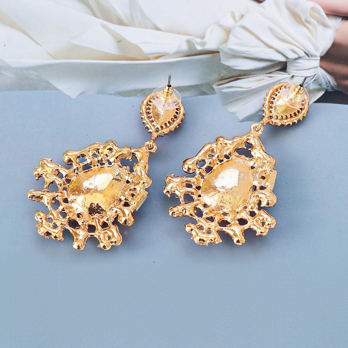 Teardrop Shape Rhinestone Alloy Dangle Earrings | Sugarz Chique Boutique