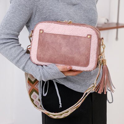 Fuzzy Tassel PU Leather Crossbody Bag | Sugarz Chique Boutique